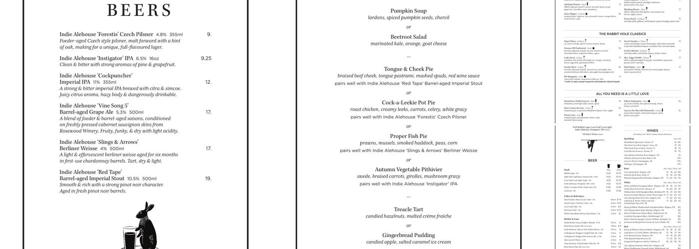 The Rabbit Hole Menu