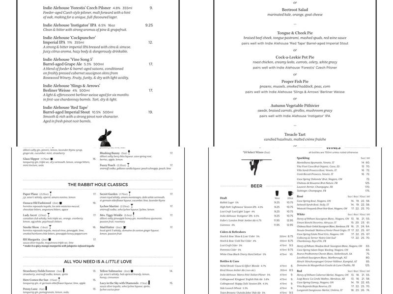 The Rabbit Hole Menu
