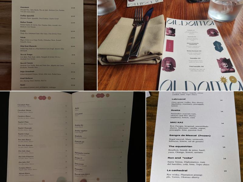 Aldama Menu