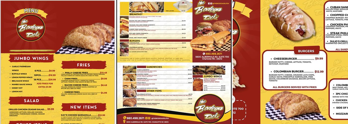 The Bodega Deli Menu