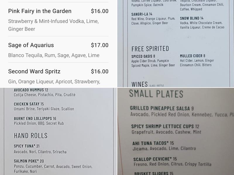 Aura Rooftop Menu