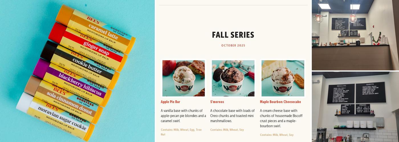 Two Roosters Ice Cream Menu