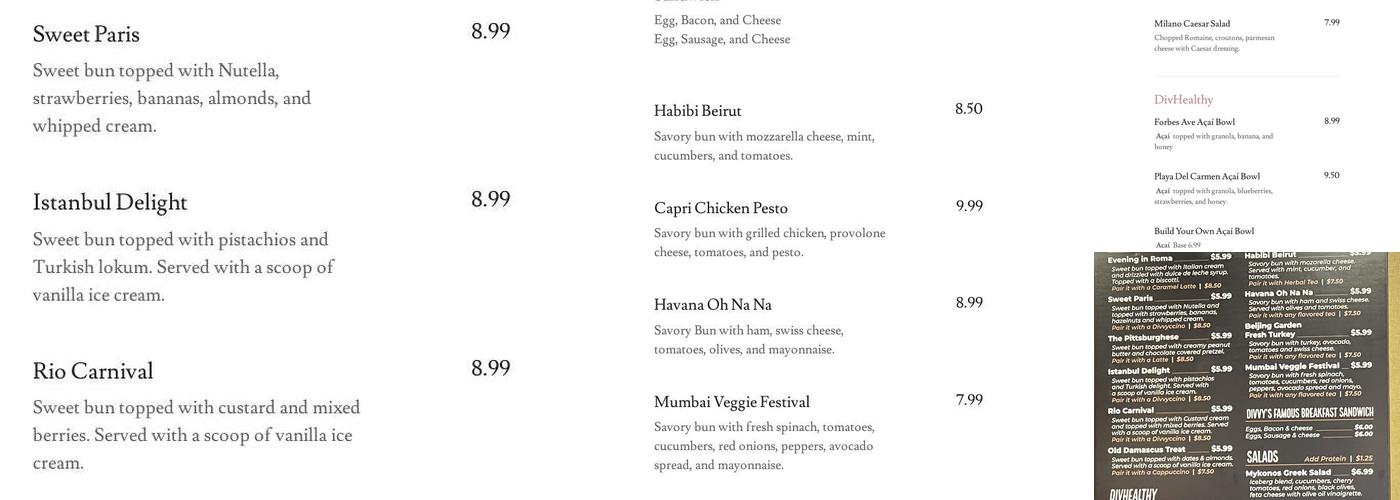 Divvy Coffee & Buns Menu