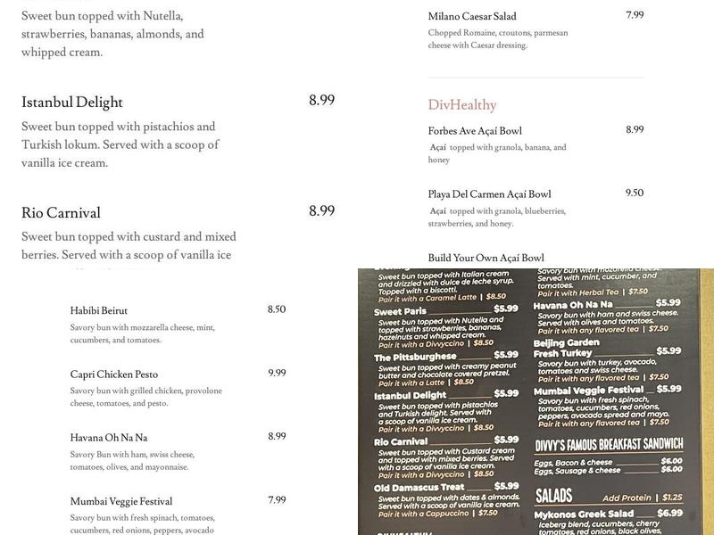 Divvy Coffee & Buns Menu