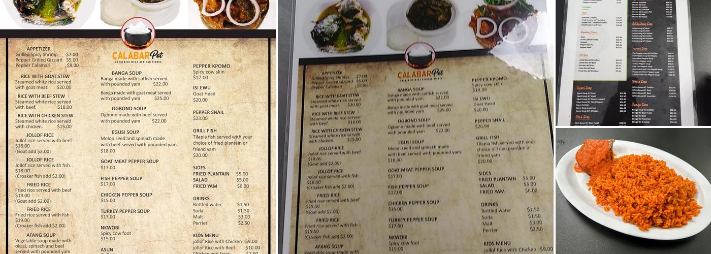Calabar Pot Menu