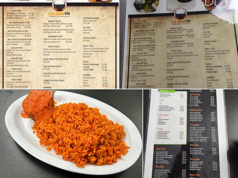 Calabar Pot Menu