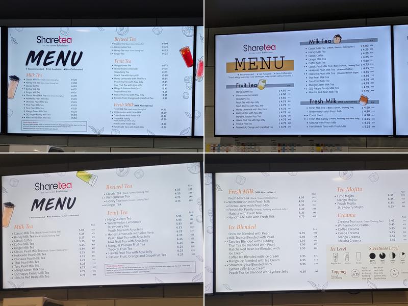 Sharetea Menu
