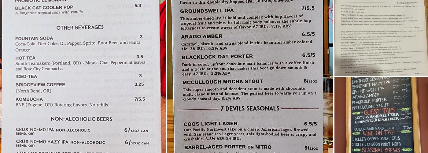 7 Devils Waterfront Alehouse Menu