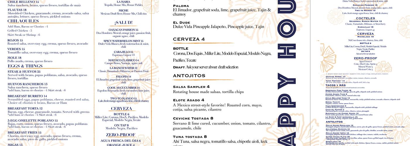 Ma'Coco Menu