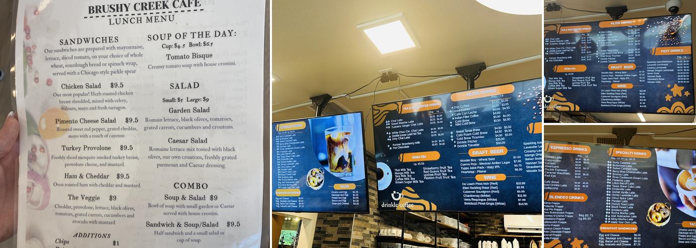 Drinkle Coffee Menu