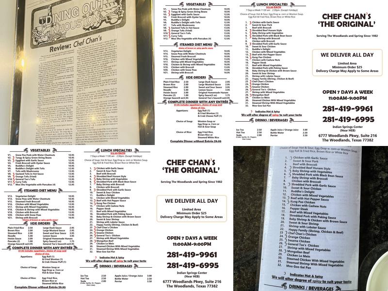 Chef Chan’s the Original Menu