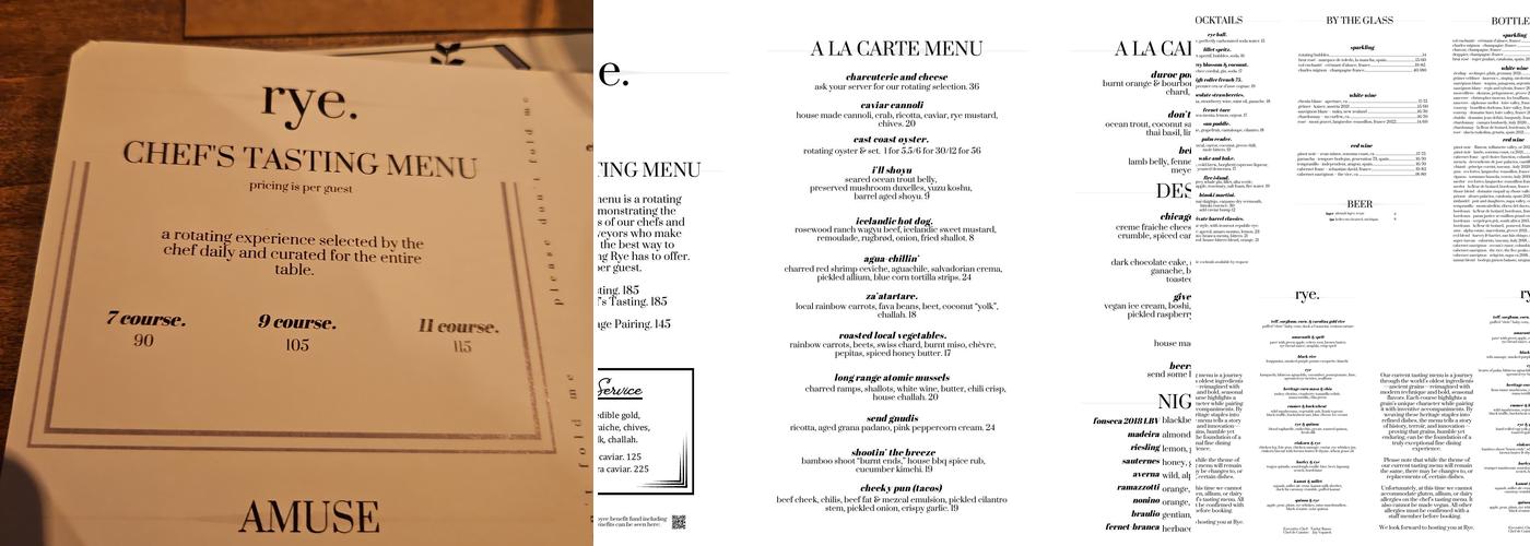 Rye Menu