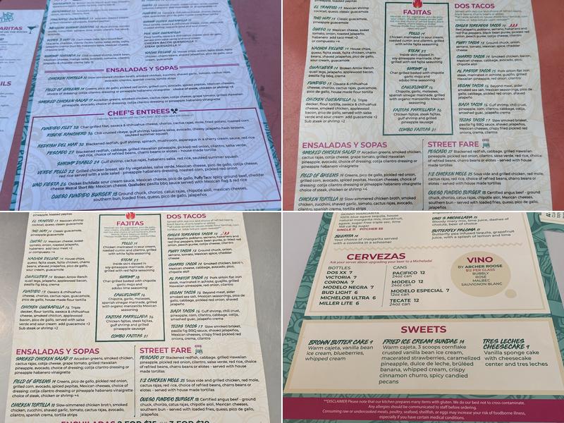Uno Mas Tex Mex Menu
