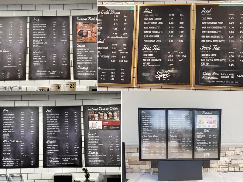 Summer Moon Coffee Menu