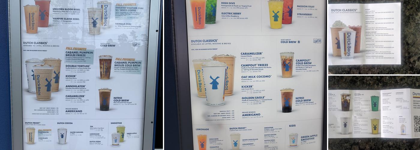 Dutch Bros Coffee Menu