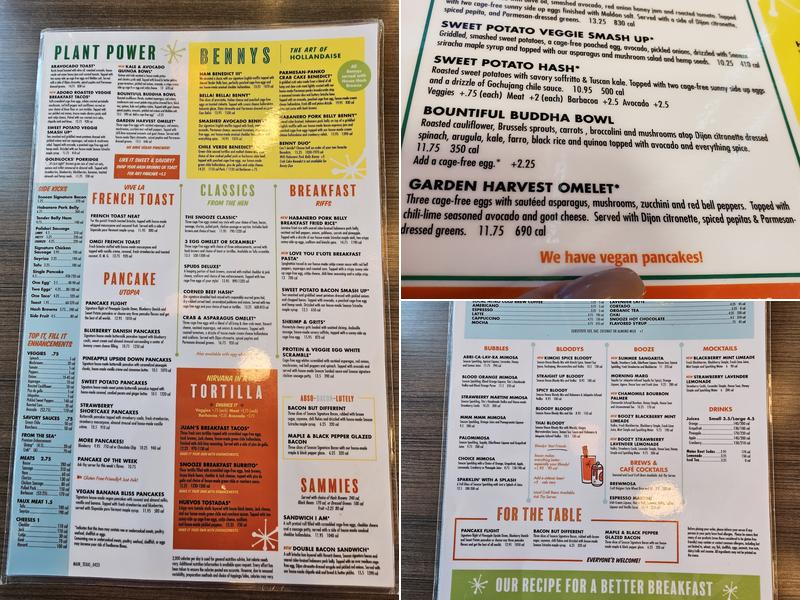 Snooze, an A.M. Eatery Menu