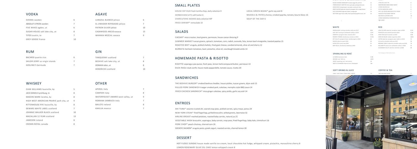 Table Twenty Five Menu