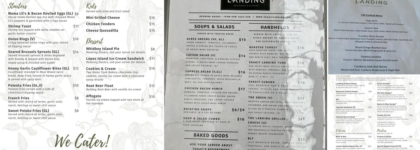 Skagit Landing Restaurant & Catering Menu