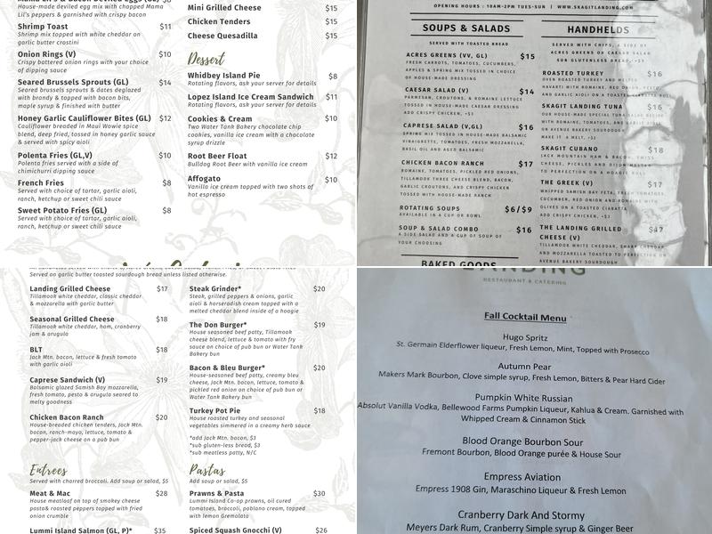 Skagit Landing Restaurant & Catering Menu