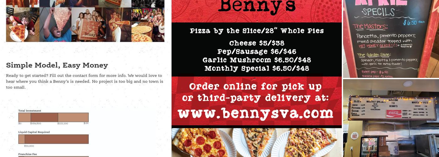 Benny Cavalloni's Menu