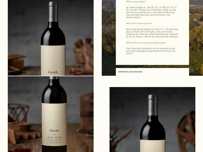 Groth Vineyards & Winery Menu