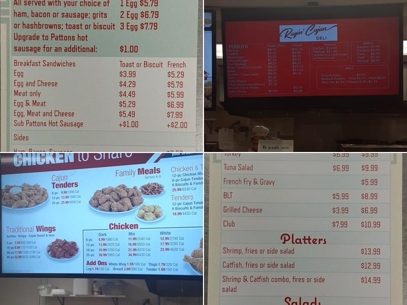 Ragin cajun Menu