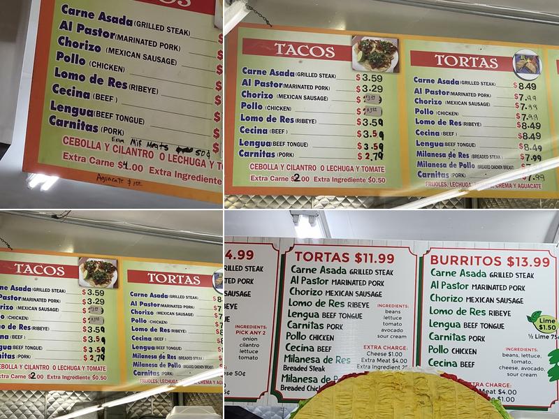 Carniceria Maribel Menu