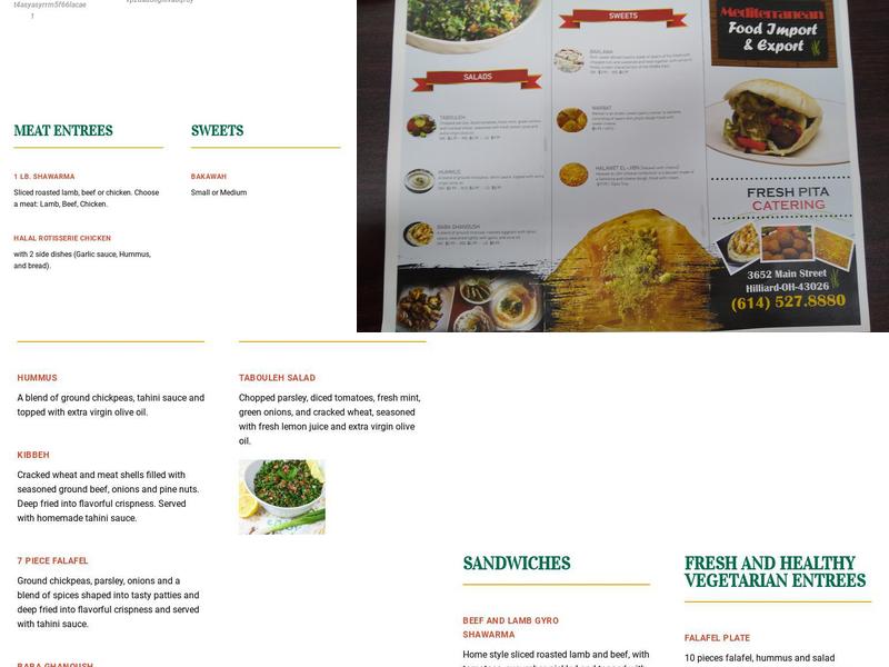 Halal-Mediterranean Food Import and Bakery #3 Menu