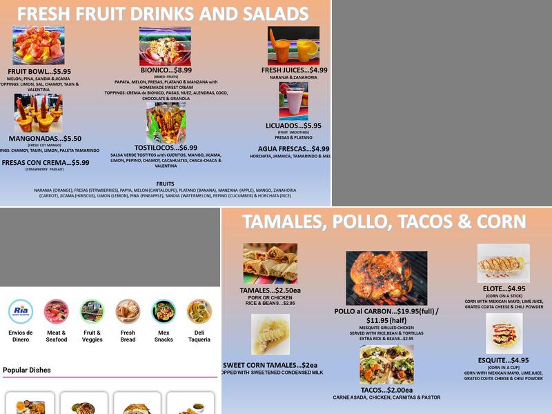 Made in Mexico Market Menu