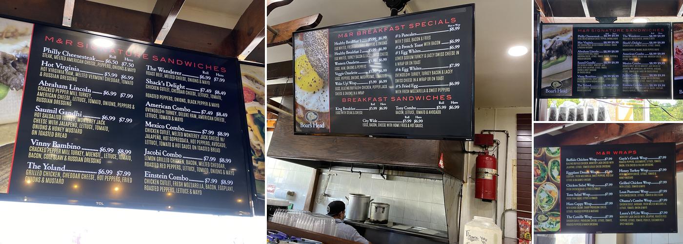 M & R Deli Menu