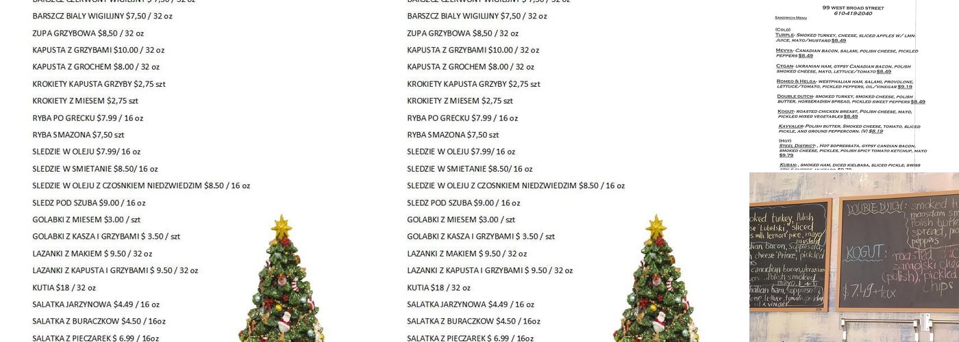 B&P Polish Deli Menu