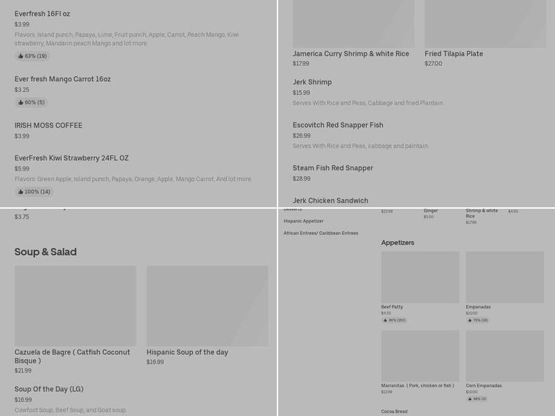 Tropicana Convenience Store Menu
