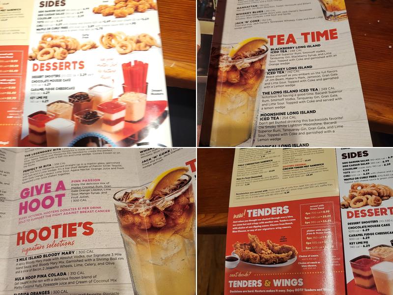 Hooters Menu