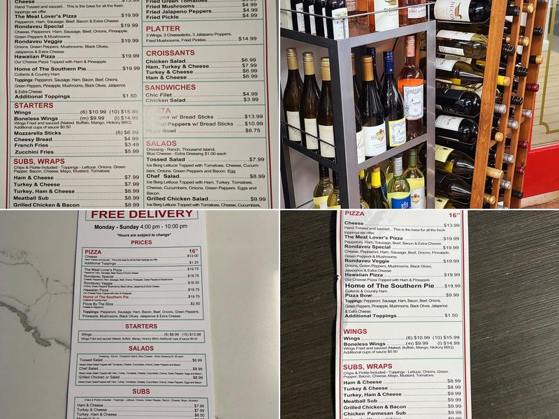 Rondaveu Pizzeria Menu