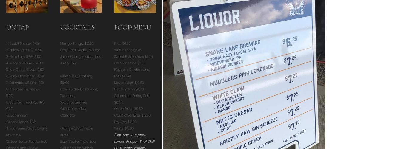 Snake Lake Brewing Company Menu