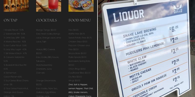 Snake Lake Brewing Company Menu
