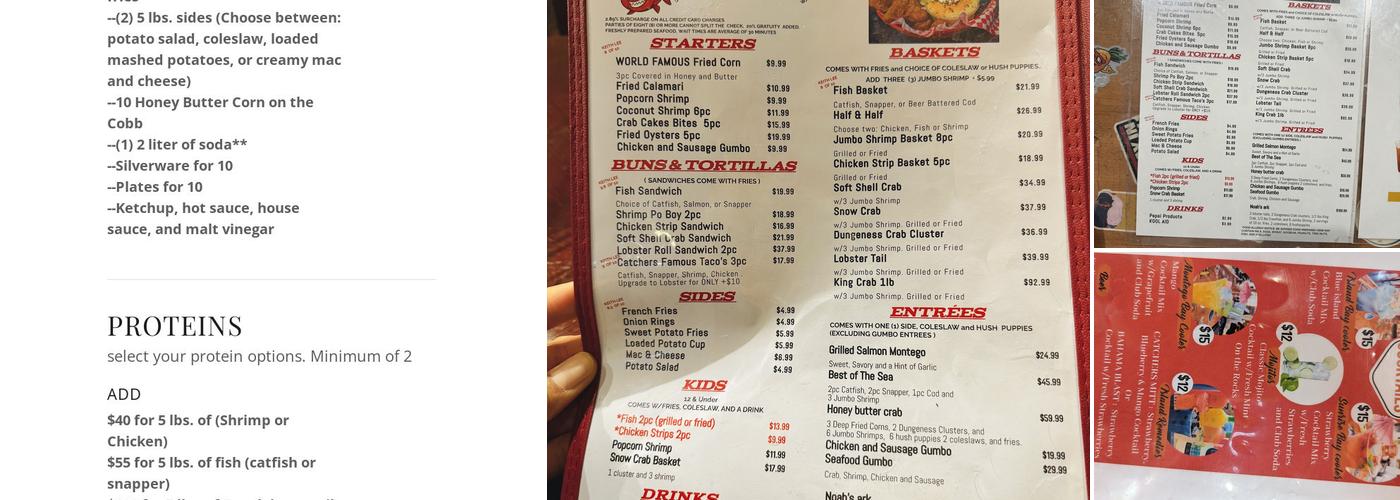 Catcher's Fish House Menu