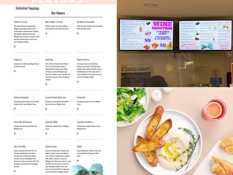 Rolley's Ice Cream Shop Menu