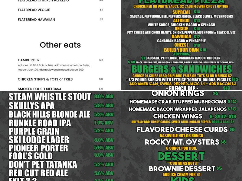 Sturgis Brewing Company Menu
