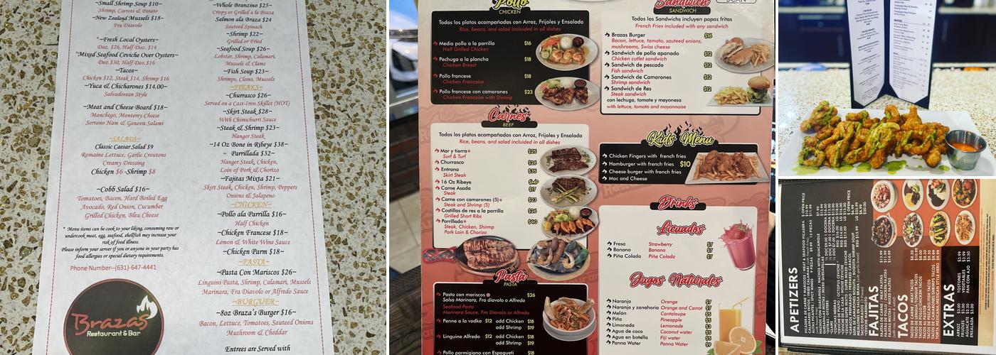 Brazas Restaurant & Bar Menu