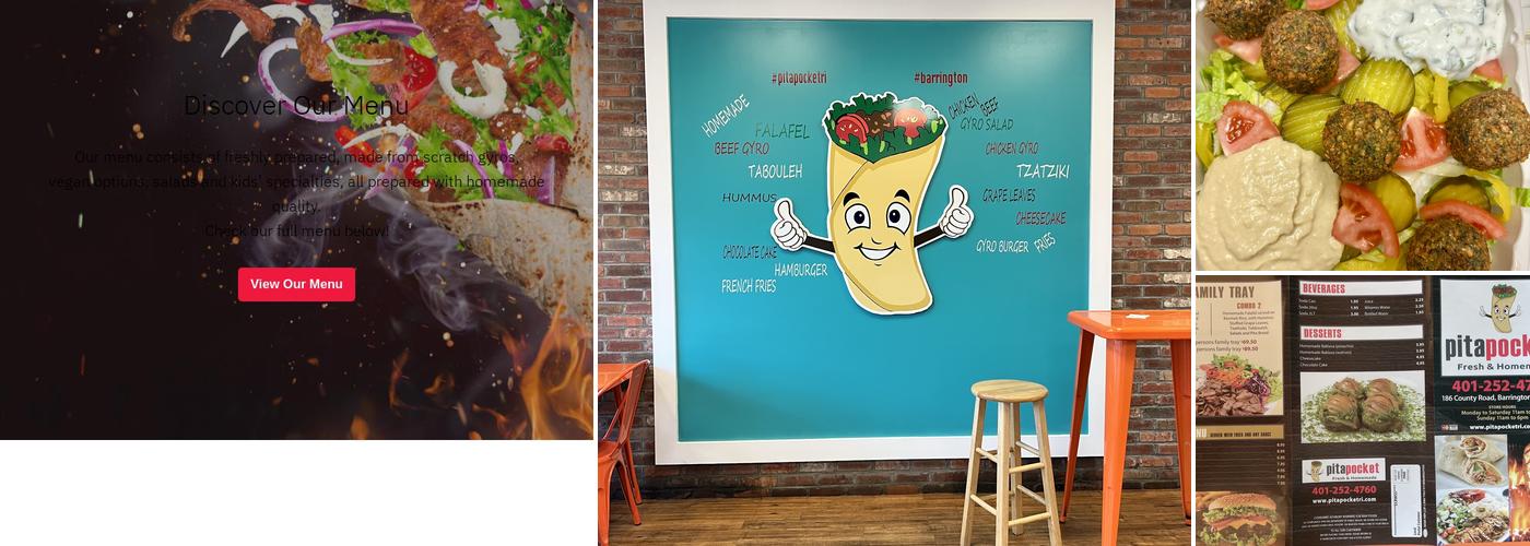 pitapocket + bubbletea Menu