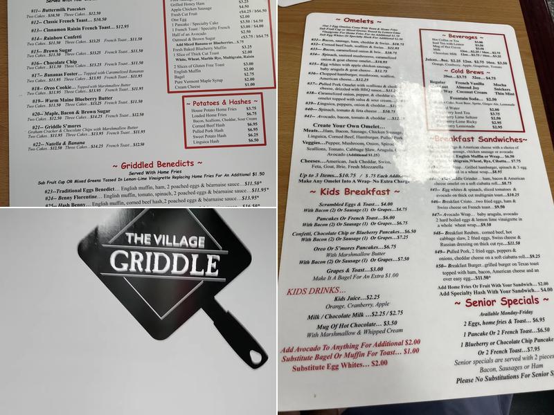 The Village Griddle Menu
