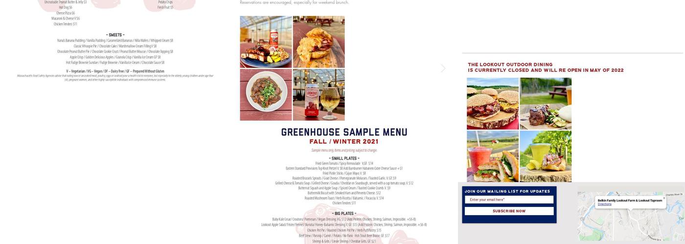 Lookout Farm Brewing & Cider Co. Taproom Menu