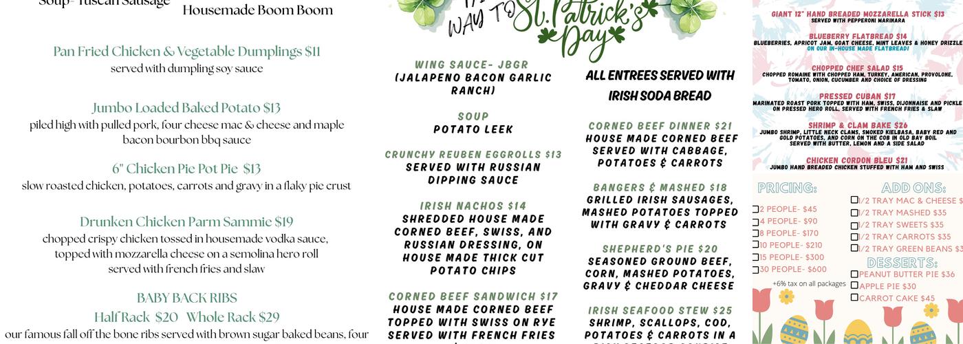 Rustica Artisan Menu