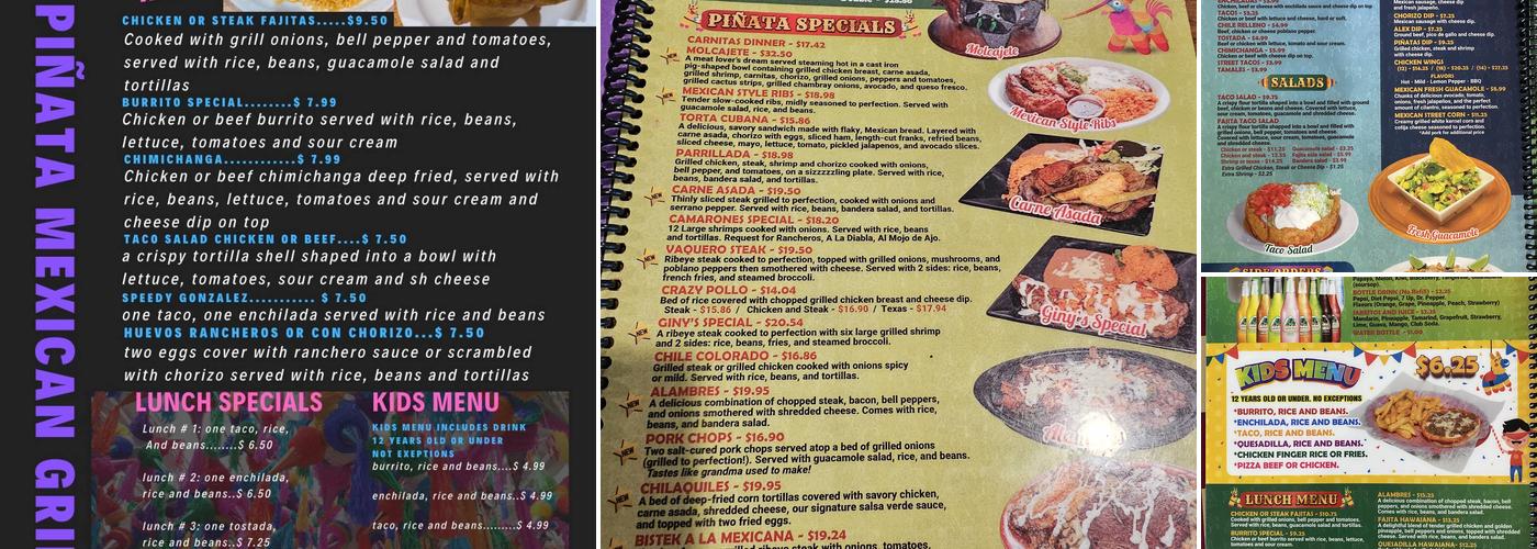 La Piñata Mexican Grill Menu