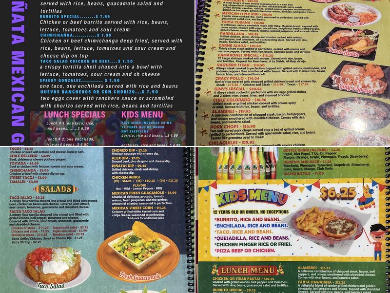 La Piñata Mexican Grill Menu