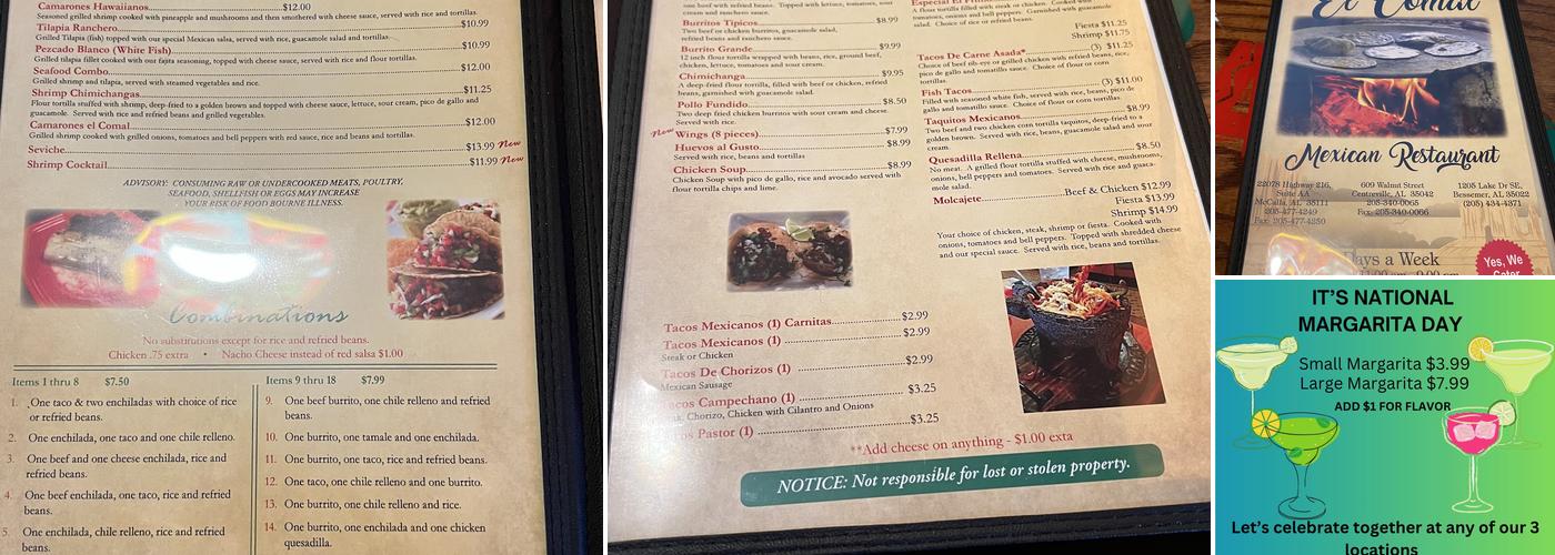 El Comal | Mexican Restaurant Menu