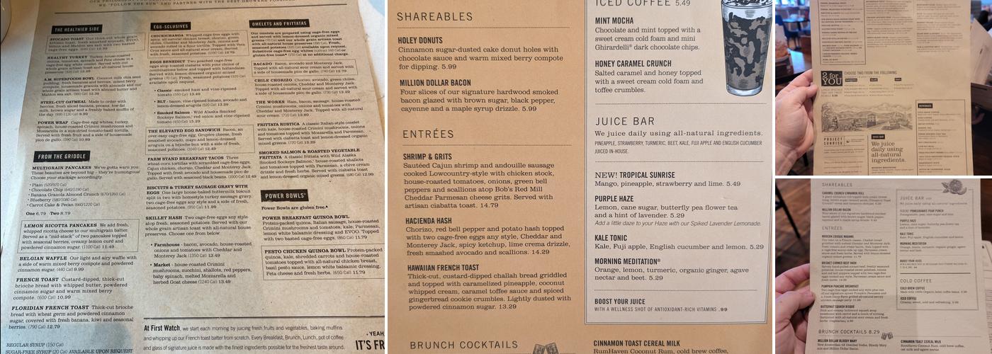 First Watch Menu