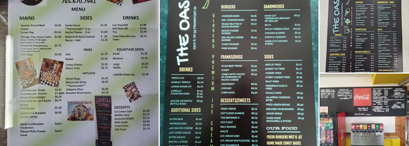 The Oasis Menu