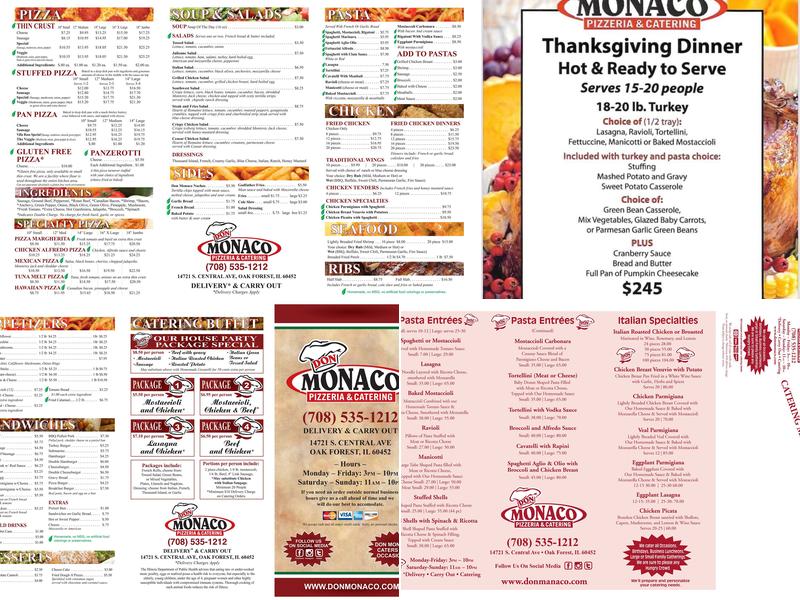 Don Monaco Pizzeria & Catering on 94 Menu